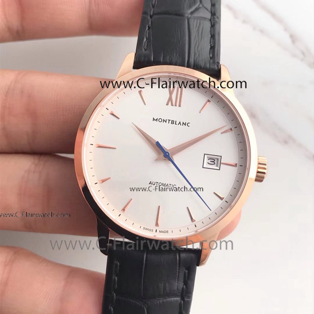Replica MontBlanc Meisterstuck Heritage Rose Gold White Watch